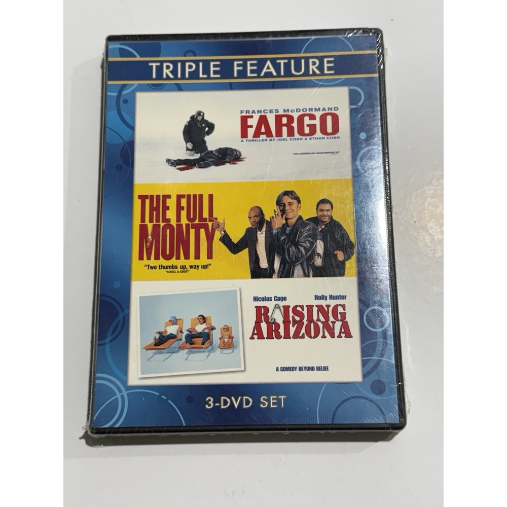 Fargo Full Monty Raising Arizona Triple Feature 3 DVD Set NEW Sealed 2009